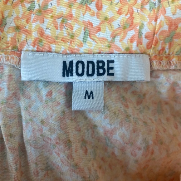 Modbe Peach, Yellow White Ditsy Floral Mini Skirt - Picture 5 of 5